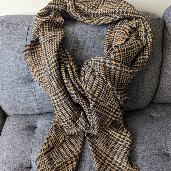 Brown & Navy Houndstooth Scarf (Vero Moda) - Picture 1 of 3